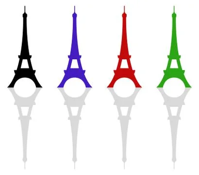 Eiffel tower icon on white background Stock Illustration