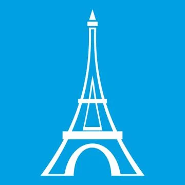 Eiffel tower icon white Illustrazione stock