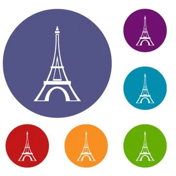 Eiffel tower icons set Illustrazione stock