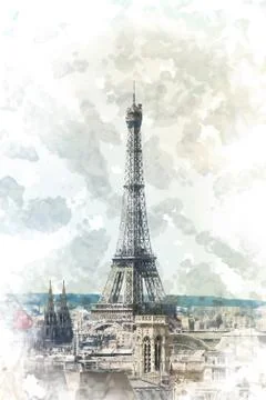 Eiffel tower Stock Illustration