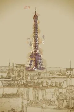 Eiffel Tower Stockillustratie