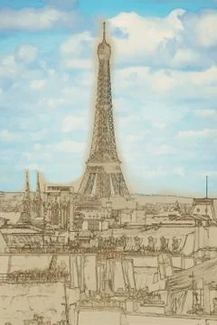 Eiffel tower Stockillustratie