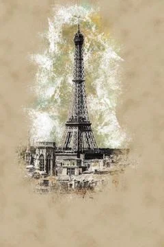 Eiffel Tower Stock Illustration