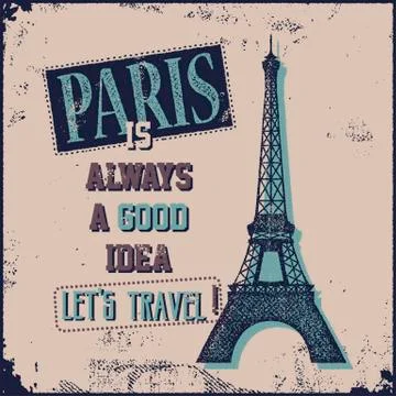 At the Eiffel Tower Stock Illustration