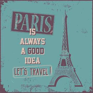 At the Eiffel Tower Stock Illustration