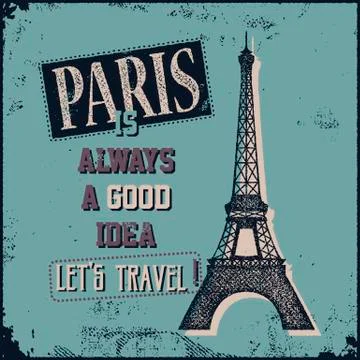 At the Eiffel Tower Stock Illustration