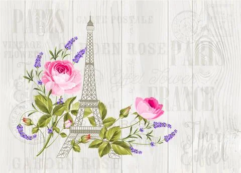 Eiffel tower illustration Stock Illustration