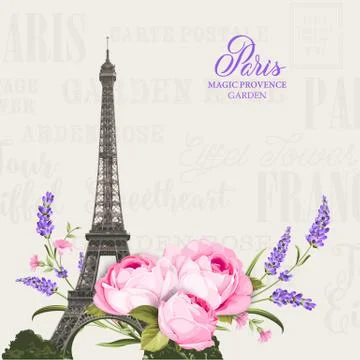 Eiffel tower illustration. Illustrazione stock