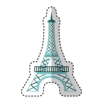 Eiffel tower isolated icon Ilustração Stock