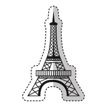 Eiffel tower isolated icon Illustrazione stock