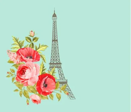 Eiffel tower isolated Stock Illustration
