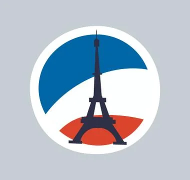 Eiffel Tower Isolated on Multicolored Background 스톡 일러스트