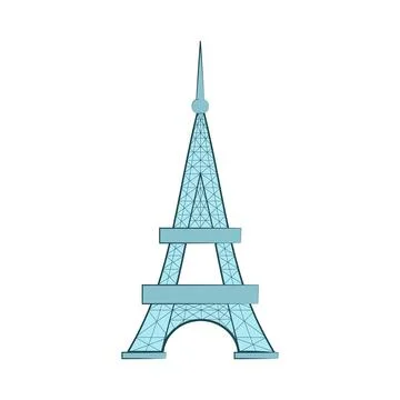 The Eiffel Tower isolated on white background. 스톡 일러스트