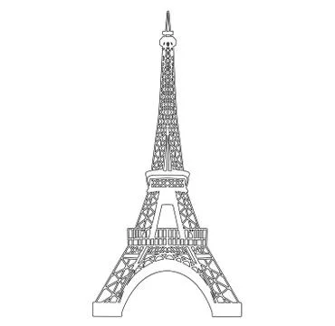 Eiffel tower isolated on white Stock Illustration
