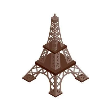 Eiffel Tower isometric 3d icon Stock Illustration