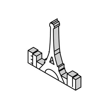 Eiffel tower isometric icon vector illustration Ilustração Stock