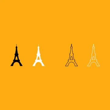 Eiffel Tower it is white icon . Illustrazione stock