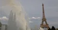 Eiffel Tower Landmark and Water Fountain Iconic Tourist Attraction in Paris City 4k or 4k+ Resolution