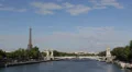 Eiffel Tower Landmark Paris Romantic Capital Alexander III Bridge Pont Tour Boat HD Footage