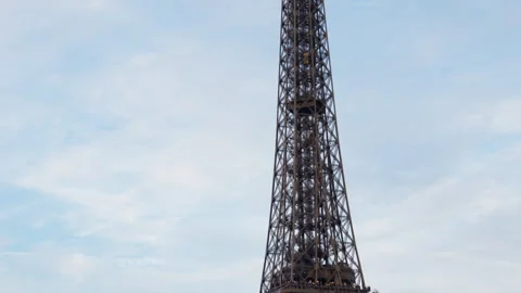 Eiffel Tower landmark stands in Paris France for European travel destination Stock Footage 337295823