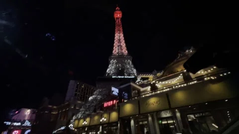 Eiffel Tower in Las Vegas Stock Footage 296350186
