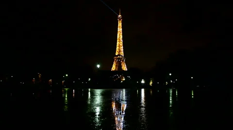 Eiffel tower, Light Performance Show, paris, france. Stock Footage 43473342