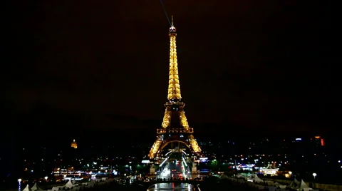 Eiffel tower, Light Performance Show, paris, france. Stock Footage 43473699