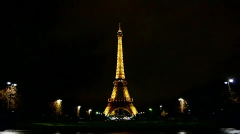 Eiffel tower, Light Performance Show, paris, france. Stock Footage 43473777
