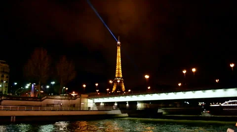 Eiffel tower, Light Performance Show, paris, france. Stock Footage 43474297