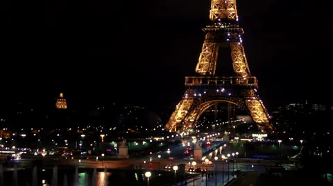 Eiffel Tower Light show Stock Footage 35954631