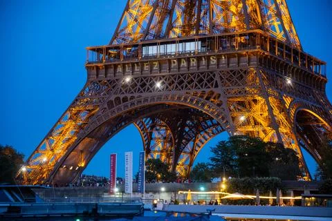 Eiffel Tower lights a message to support Paris, France - 30 May 2025 Stock Photos