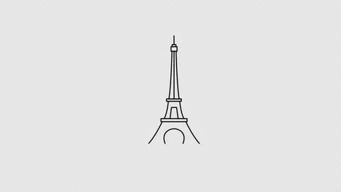 Eiffel tower line animation Stock Footage 333020404