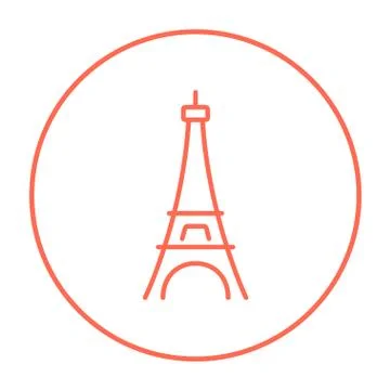 Eiffel Tower line icon 스톡 일러스트
