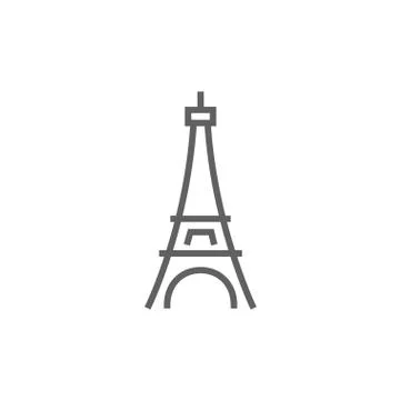 Eiffel Tower line icon Stock Illustration
