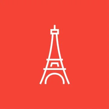 Eiffel Tower line icon Stock Illustration