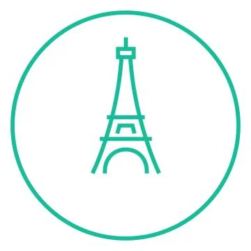Eiffel Tower line icon Stock Illustration