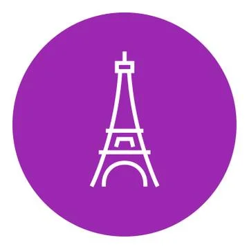 Eiffel Tower line icon Stock Illustration