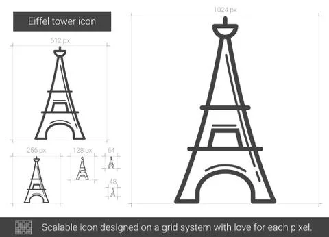 Eiffel tower line icon. 스톡 일러스트