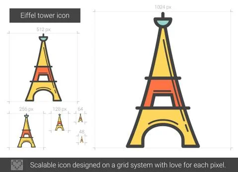 Eiffel tower line icon. Stock Illustration