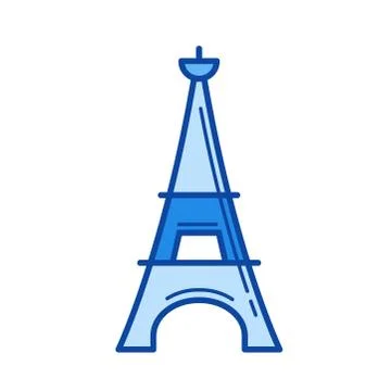 Eiffel tower line icon. Stock Illustration