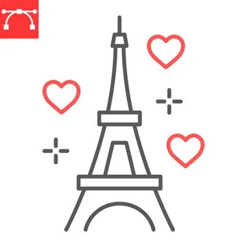 Eiffel tower line icon Stock-Illustration