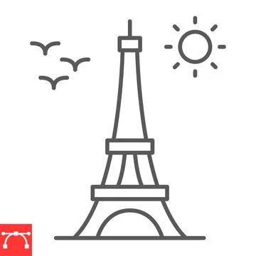 Eiffel tower line icon Stock-Illustration