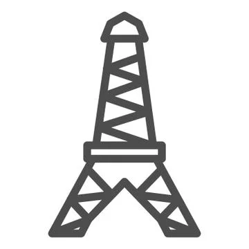 Eiffel tower line icon. Paris vector illustration isolated on white. French Stock Illustration