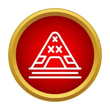 Eiffel tower line icon on red round button Stock-Illustration