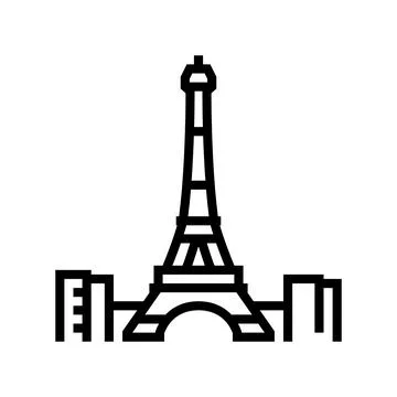 Eiffel tower line icon vector illustration Ilustração Stock