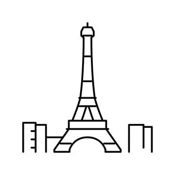 Eiffel tower line icon vector illustration Ilustração Stock