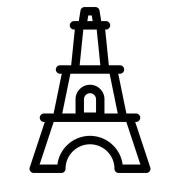 Eiffel tower line icon vector illustration isolated on white background 库存插图