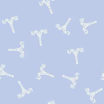 Eiffel tower line seamless pattern Ilustração Stock