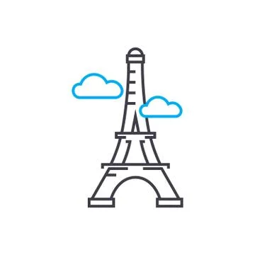 Eiffel tower linear icon concept. Eiffel tower line vector sign, symbol Stock Illustration