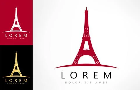 Eiffel Tower logo vector design Stock Illustration